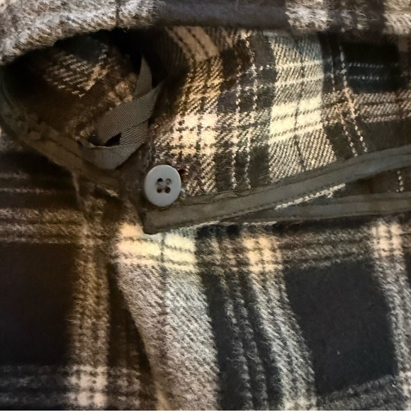 Vintage Anne Klein Black and White Plaid Wool Wrap Skirt Fringe Size 10 USA - Picture 7 of 7